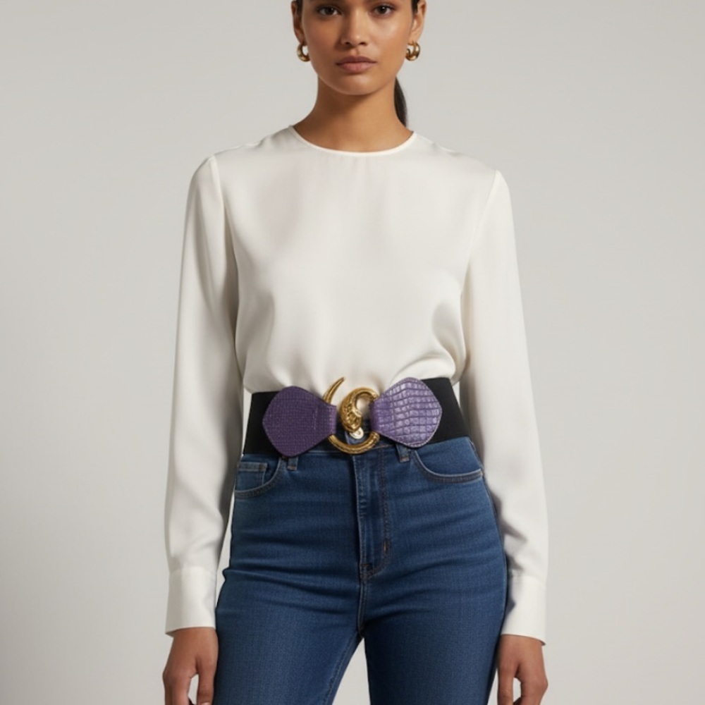 Gary Gail Belt Vintage Purple and Gold